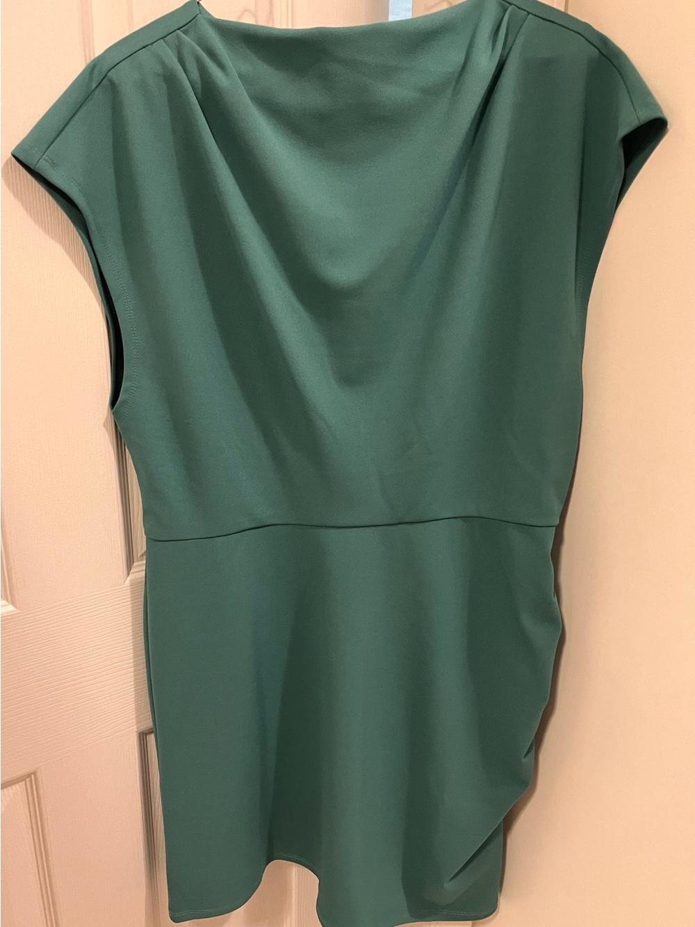 Donna Morgan Teal Green Cap-Sleeve Shift Dress
